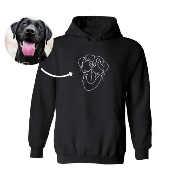 🔥 Hot Sale 25% Off 💖- Custom Pet Photo Outline Embroidered Crewneck Sweatshirt Hoodie💖