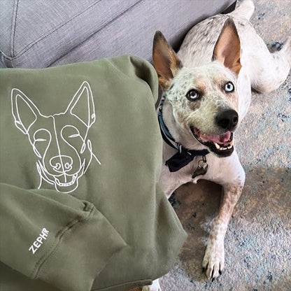 🔥 Hot Sale 25% Off 💖- Custom Pet Photo Outline Embroidered Crewneck Sweatshirt Hoodie💖