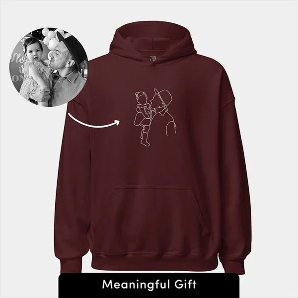 🔥 Hot Sale 25% Off 💖- Custom Pet Photo Outline Embroidered Crewneck Sweatshirt Hoodie💖