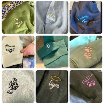 🎉 Black Friday Sale- 💖 Custom Dog Embroidered Varsity Dogaholic Sweatshirt Hoodie T-shirt 🐾