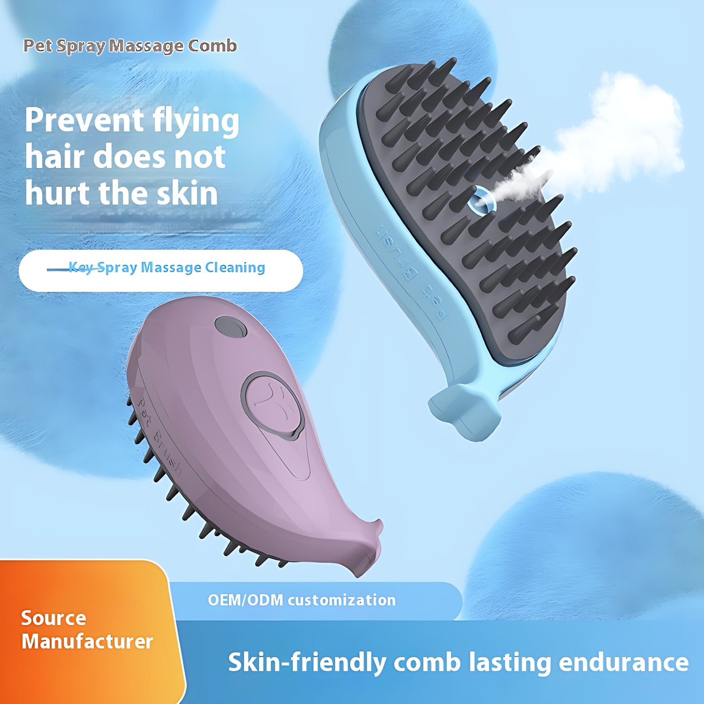 3-in-1 Pet Steam Brush | Cat & Dog Grooming Brush with Massage & Loose Hair Removal