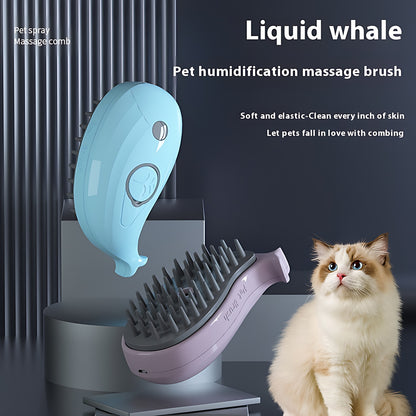 3-in-1 Pet Steam Brush | Cat & Dog Grooming Brush with Massage & Loose Hair Removal