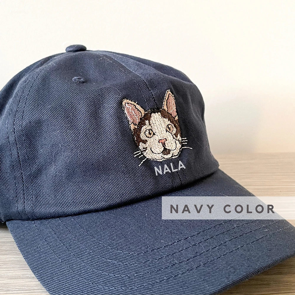Personalized Embroidered Hat with Your Pet's Photo – Custom Dog or Cat Baseball Cap