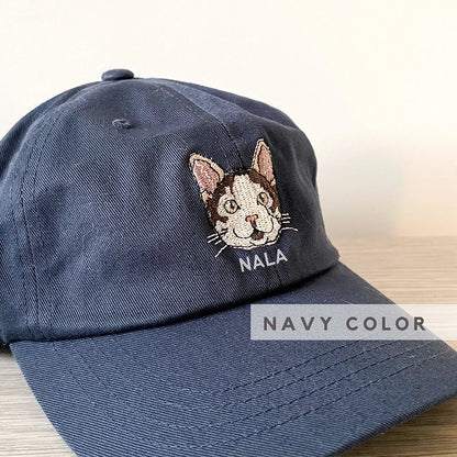 Personalized Embroidered Hat with Your Pet's Photo – Custom Dog or Cat Baseball Cap