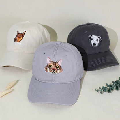 Personalized Embroidered Hat with Your Pet's Photo – Custom Dog or Cat Baseball Cap