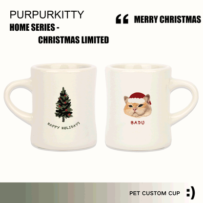 Custom Pet Ceramic Mug - Cute Cat and Dog Coffee Cup for Office, Creative Christmas Gift
