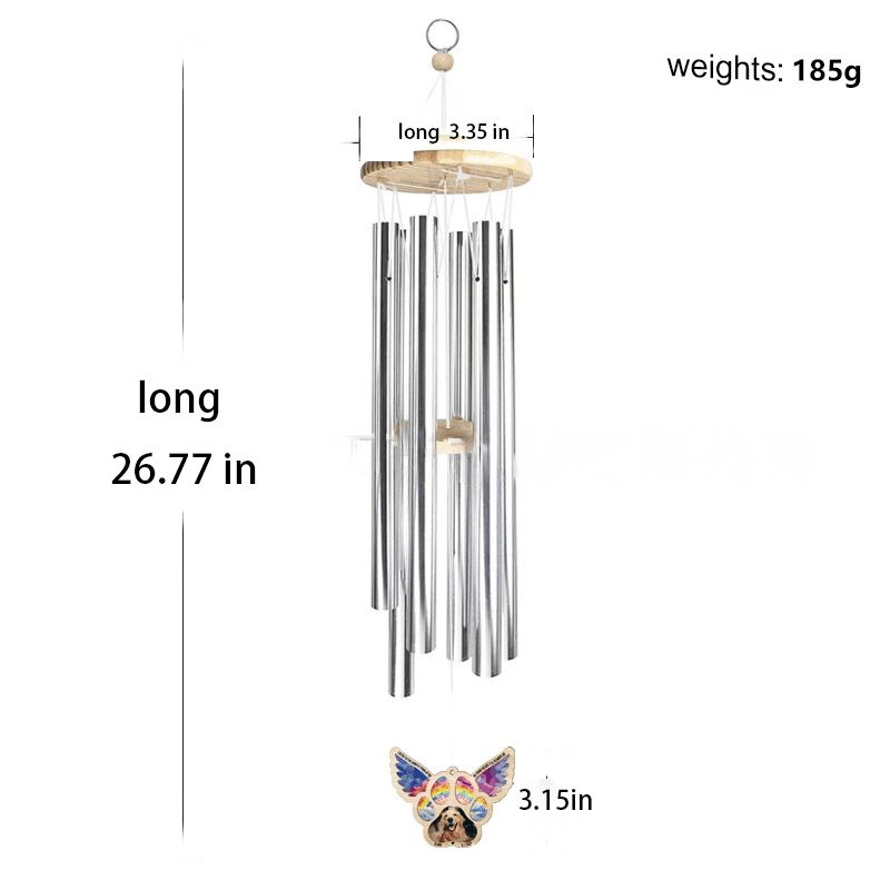 Personalized Angel Wing Pet Memorial Wind Chime - DIY Suncatcher Ornament for Dogs & Cats