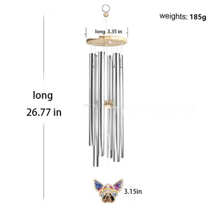 Personalized Angel Wing Pet Memorial Wind Chime - DIY Suncatcher Ornament for Dogs & Cats