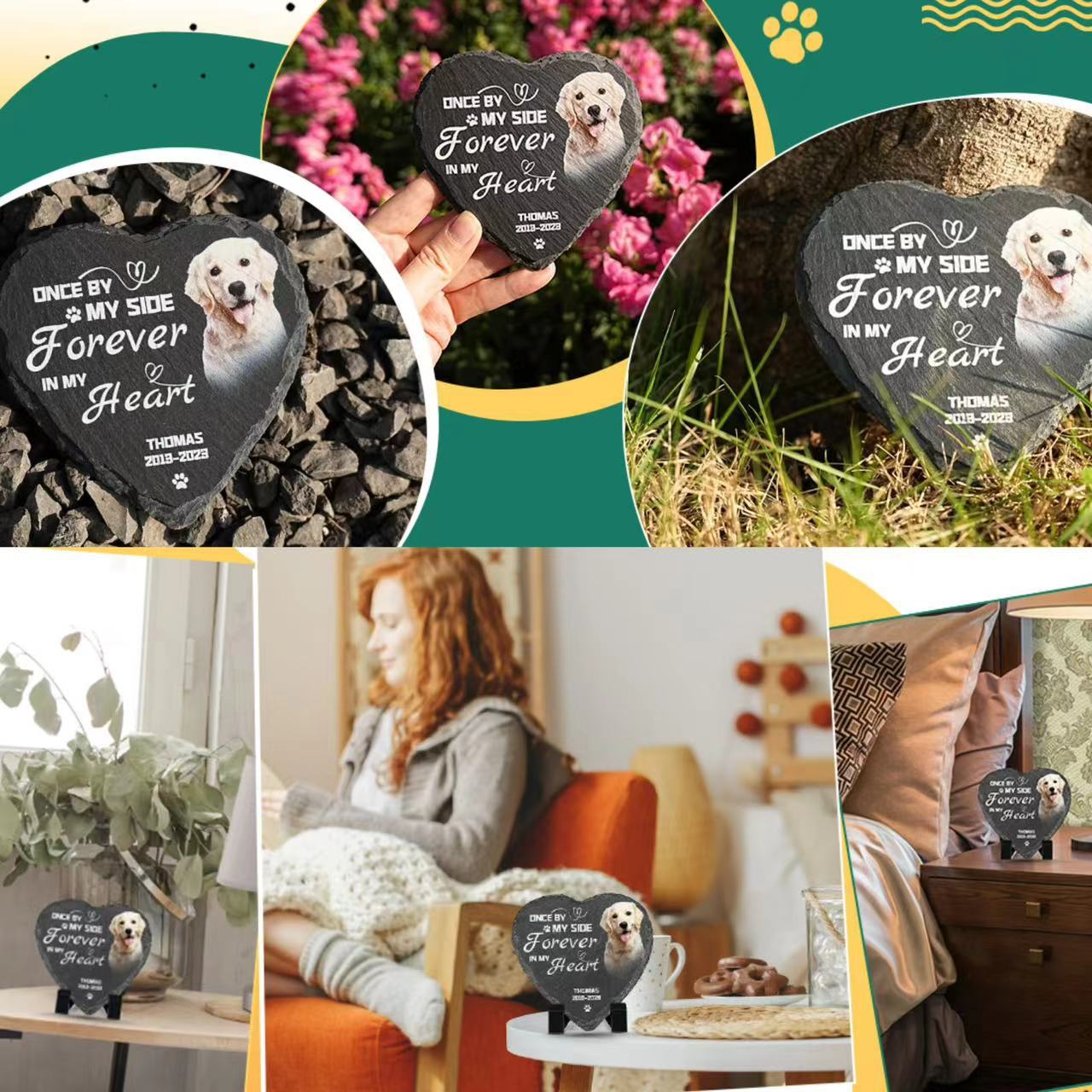 Natural Stone Pet Memorial - Personalized Pet Gravestone for Lasting Tribute