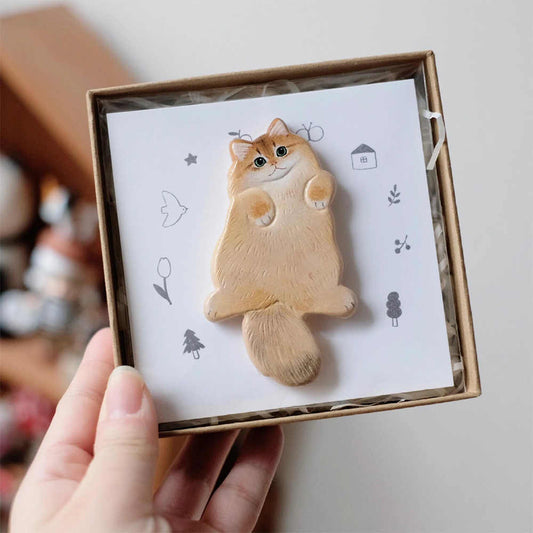Handmade Custom Pet Memorial Ceramic Brooch/Fridge Magnet - Unique Stone Clay Pet Keepsake