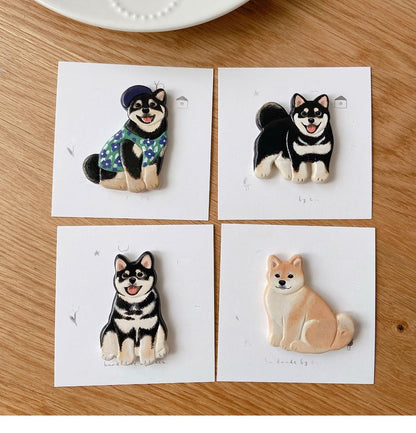 Handmade Custom Pet Memorial Ceramic Brooch/Fridge Magnet - Unique Stone Clay Pet Keepsake