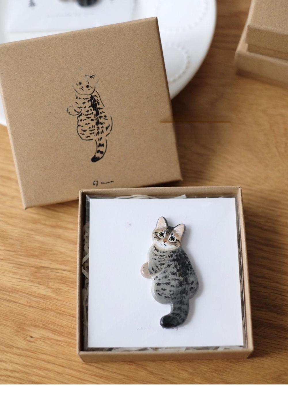 Handmade Custom Pet Memorial Ceramic Brooch/Fridge Magnet - Unique Stone Clay Pet Keepsake