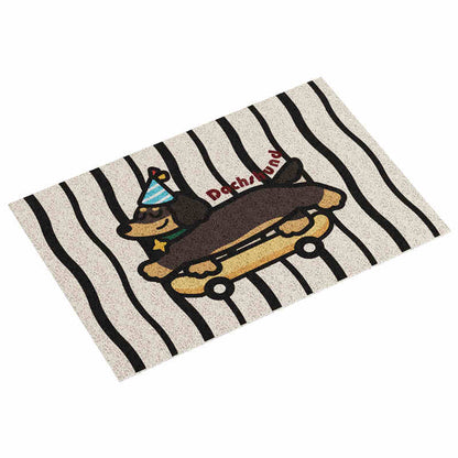 Premium Cartoon Dog Door Mat - Durable Non-Slip Silk Loop Entrance Rug, Easy to Clean