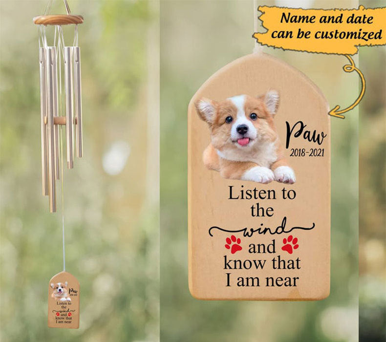 Personalized Pet Memorial Wind Chime - Custom Metal Wind Chime for Dogs & Cats