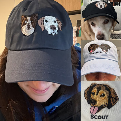 Personalized Embroidered Hat with Your Pet's Photo – Custom Dog or Cat Baseball Cap