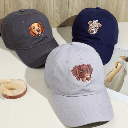 Personalized Embroidered Hat with Your Pet's Photo – Custom Dog or Cat Baseball Cap