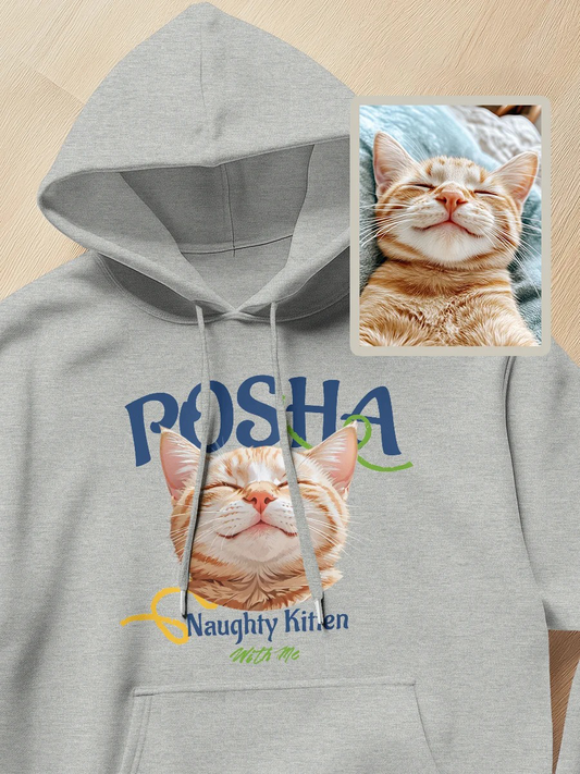 Custom Cartoon Pet Hoodie | Personalized Cotton Hoodie | Perfect Christmas Gift for Girlfriend or Pet Lovers