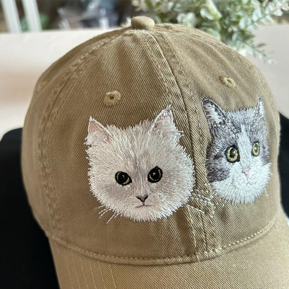 Personalized Embroidered Hat with Your Pet's Photo – Custom Dog or Cat Baseball Cap