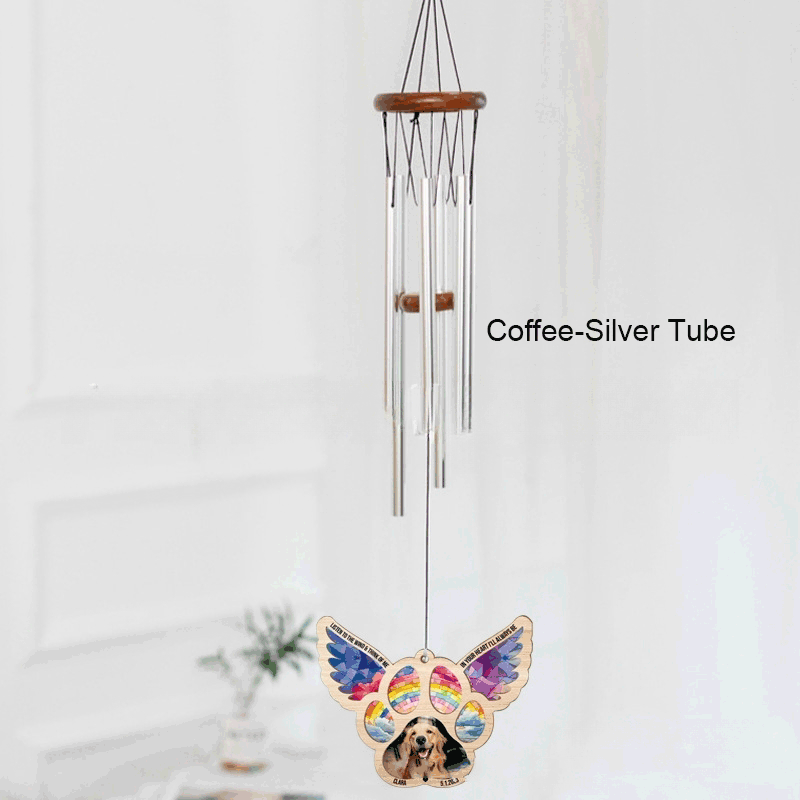 Personalized Angel Wing Pet Memorial Wind Chime - DIY Suncatcher Ornament for Dogs & Cats
