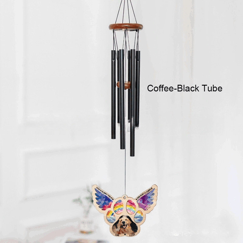 Personalized Angel Wing Pet Memorial Wind Chime - DIY Suncatcher Ornament for Dogs & Cats