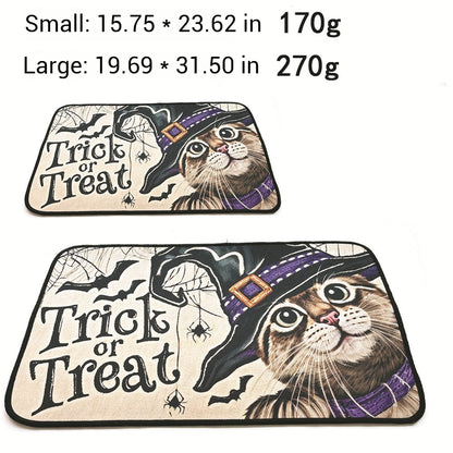 Halloween Washable Non-Slip Dog Crate Mat - Trick or Treat Pet Rug and Urine Pad for Cats and Dogs