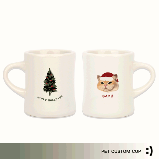 Custom Pet Ceramic Mug - Cute Cat and Dog Coffee Cup for Office, Creative Christmas Gift