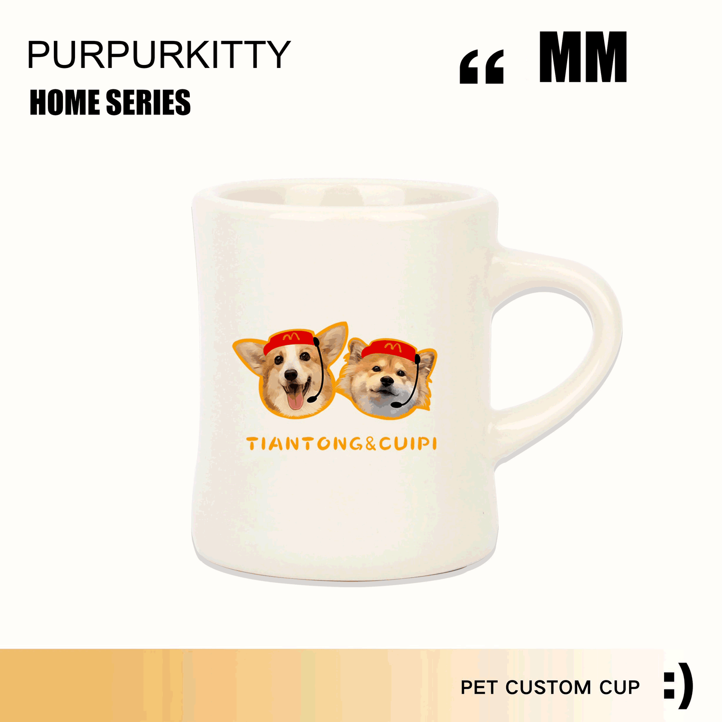 Custom Pet Ceramic Mug - Cute Cat and Dog Coffee Cup for Office, Creative Christmas Gift
