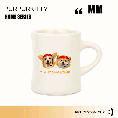 Custom Pet Ceramic Mug - Cute Cat and Dog Coffee Cup for Office, Creative Christmas Gift