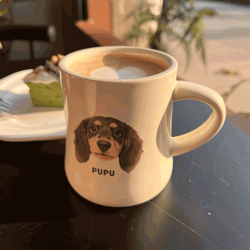Custom Pet Ceramic Mug - Cute Cat and Dog Coffee Cup for Office, Creative Christmas Gift