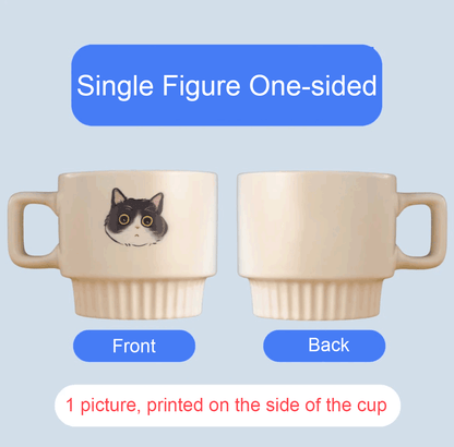 Custom Hand-Painted Pet Memorial Ceramic Mug - Personalized Photo Coffee Mug for Pet Lovers