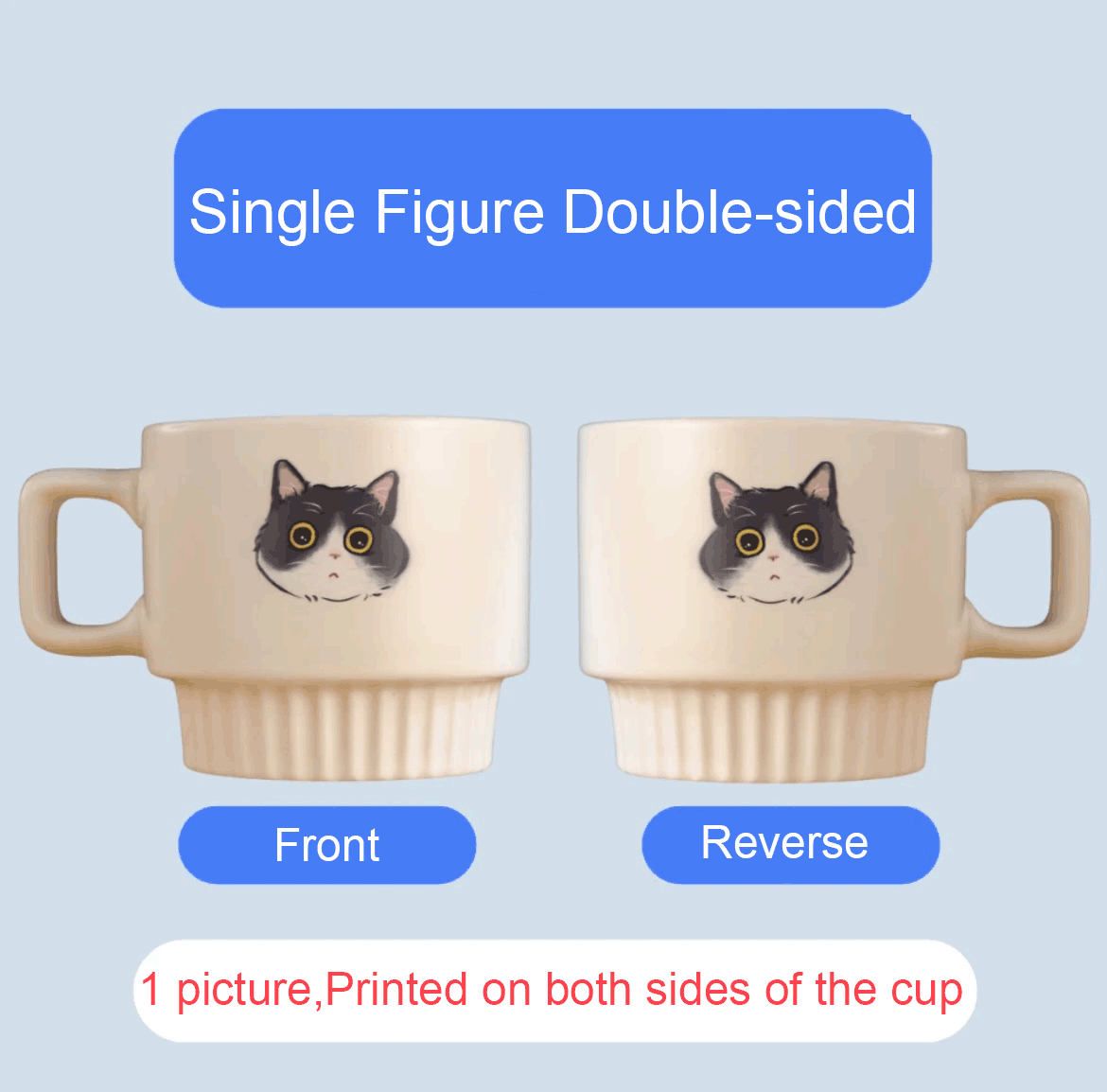 Custom Hand-Painted Pet Memorial Ceramic Mug - Personalized Photo Coffee Mug for Pet Lovers