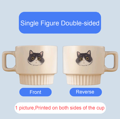 Custom Hand-Painted Pet Memorial Ceramic Mug - Personalized Photo Coffee Mug for Pet Lovers