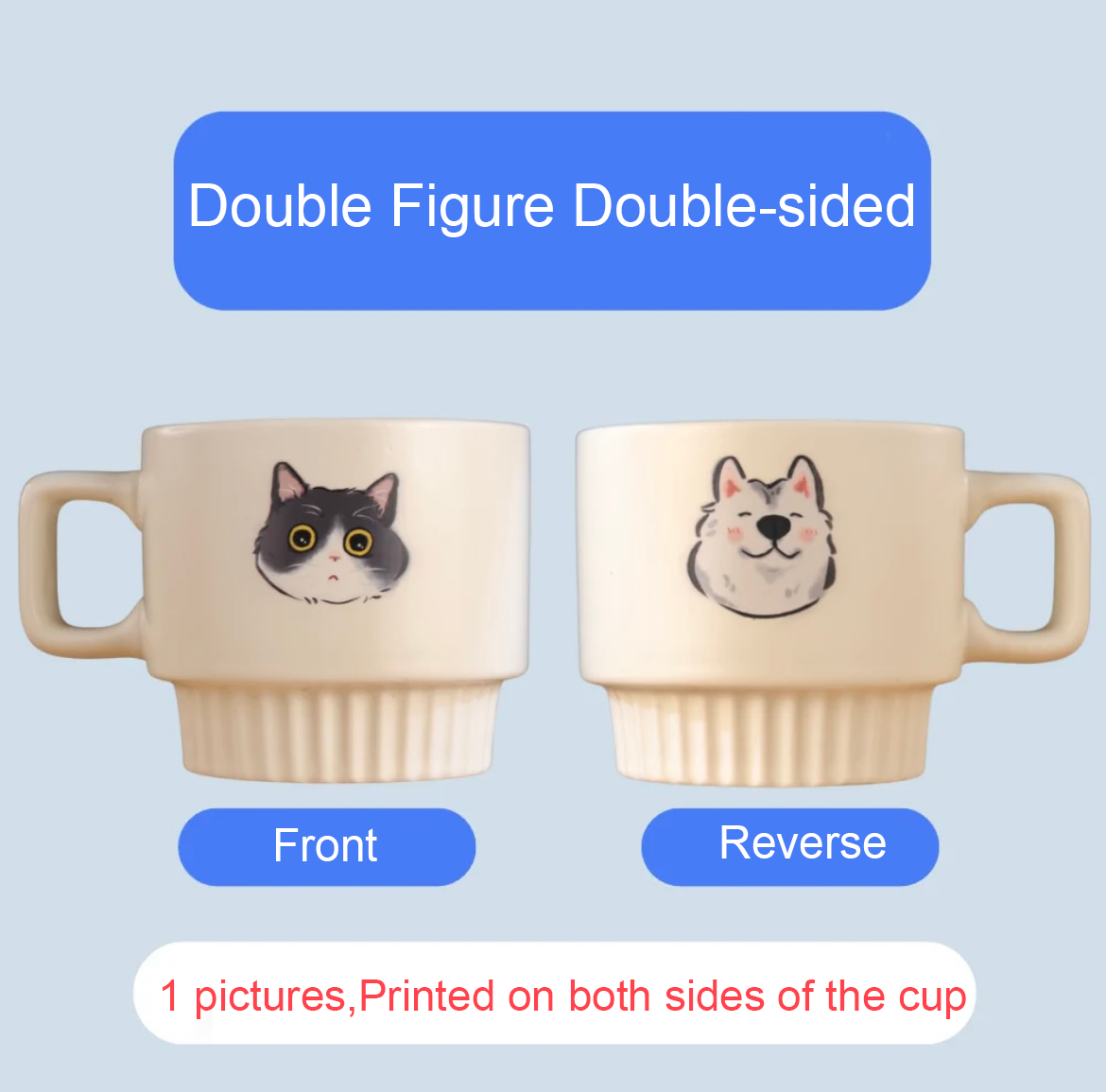 Custom Hand-Painted Pet Memorial Ceramic Mug - Personalized Photo Coffee Mug for Pet Lovers