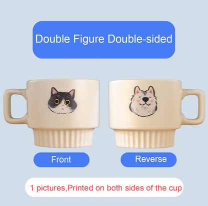 Custom Hand-Painted Pet Memorial Ceramic Mug - Personalized Photo Coffee Mug for Pet Lovers