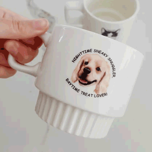 Custom Hand-Painted Pet Memorial Ceramic Mug - Personalized Photo Coffee Mug for Pet Lovers