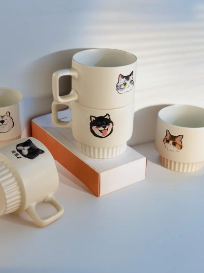 Custom Hand-Painted Pet Memorial Ceramic Mug - Personalized Photo Coffee Mug for Pet Lovers