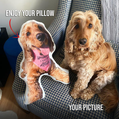 Custom 3D Pet Pillow from Photo | Personalized Dog/Cat Shaped Throw Pillow | Custom Pet Pillow Gift